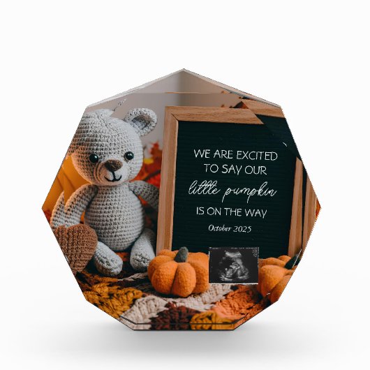 Aangepaste herfst Zwangerschapsaankondiging Fotoblokken (Voorkant)