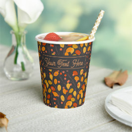 Aangepaste herfstbladeren & bessen papieren bekers