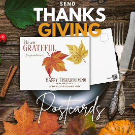 Aangepaste herfstbladeren zakelijke Thanksgiving-a Briefkaart