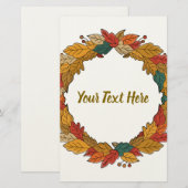 Aangepaste herfstbladerenkrans cirkel briefpapier (Voorkant / Achterkant)
