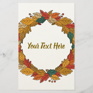 Aangepaste herfstbladerenkrans cirkel briefpapier