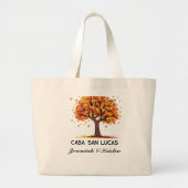 Aangepaste herfstboom bruiloft welkom bestemmings grote tote bag (Voorkant)