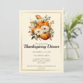 Aangepaste herfstpompoen thanksgiving diner kaart (Staand voorkant)