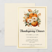 Aangepaste herfstpompoen thanksgiving diner kaart (Voorkant / Achterkant)