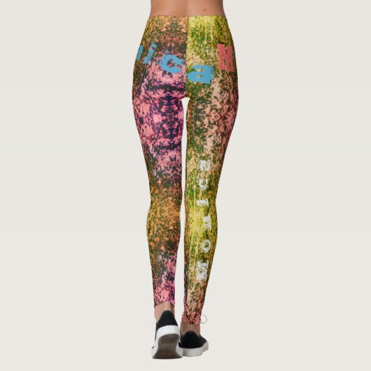Aangepaste Herhalende Naam Natuur Leggings (Achterkant)