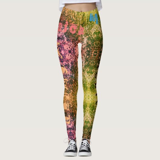 Aangepaste Herhalende Naam Natuur Leggings (Voorkant)