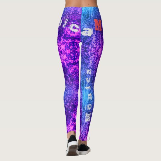 Aangepaste herhalende naam Unisex-Leggings Leggings (Achterkant)