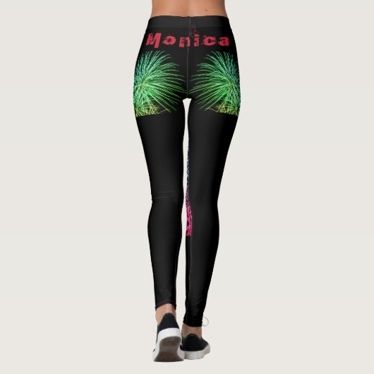 Aangepaste Herhalende Naam Workout Leggings (Achterkant)