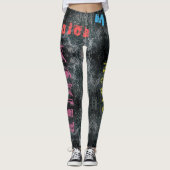 Aangepaste herhalende naambordjes leggings (Voorkant)