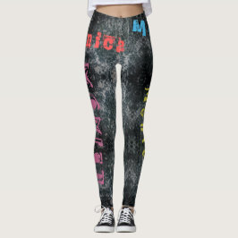 Aangepaste herhalende naambordjes leggings