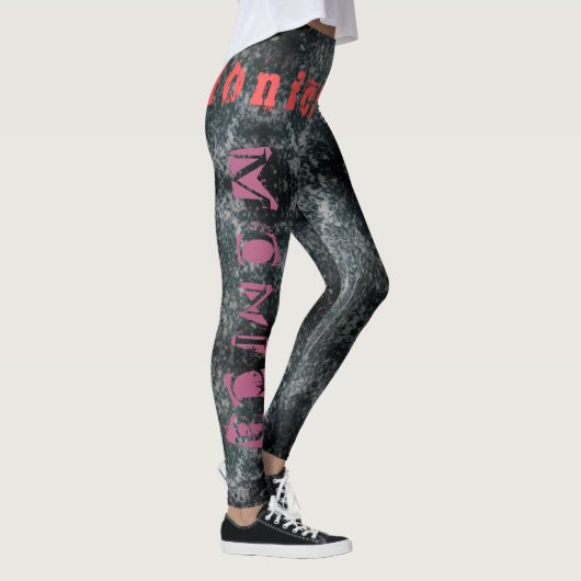Aangepaste herhalende naambordjes leggings (Rechts)