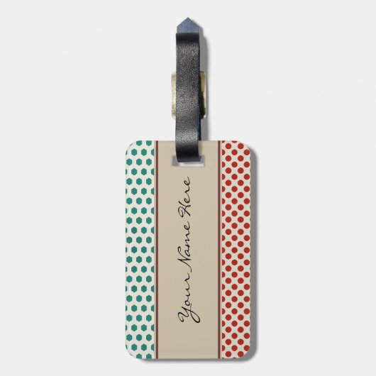 Aangepaste herhalingshexagons en poolpunt bagagelabel (Achterkant verticaal)