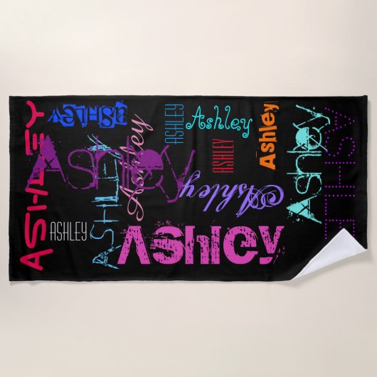 Aangepaste herhalingsnaam 6 letters Handdoek (Voorkant)