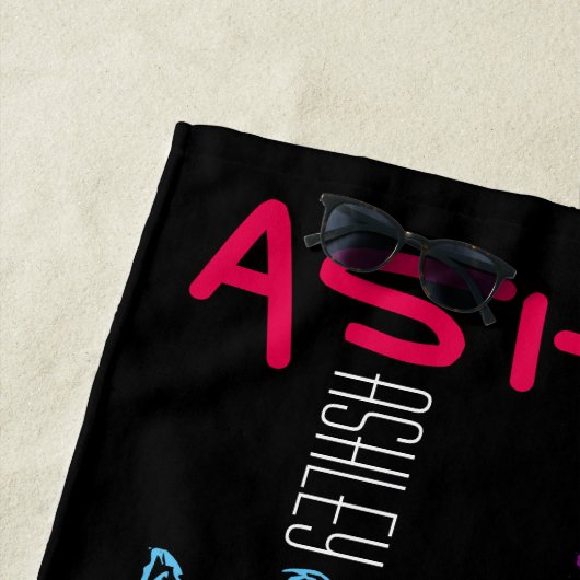 Aangepaste herhalingsnaam 6 letters Handdoek (In situ)