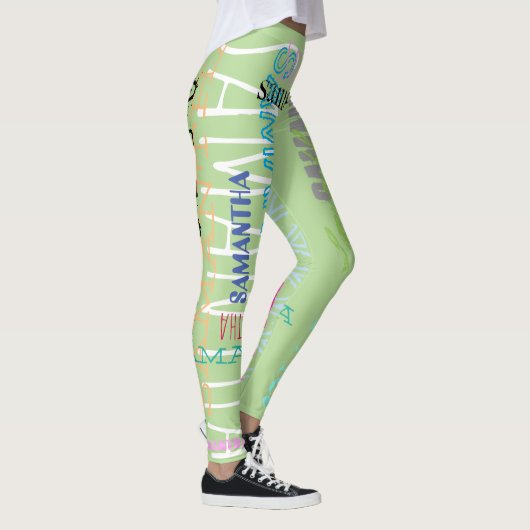 Aangepaste herhalingsnaam 8 letters Leggings (Rechts)