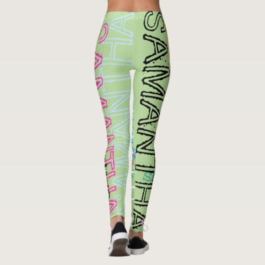 Aangepaste herhalingsnaam 8 letters Leggings (Achterkant)