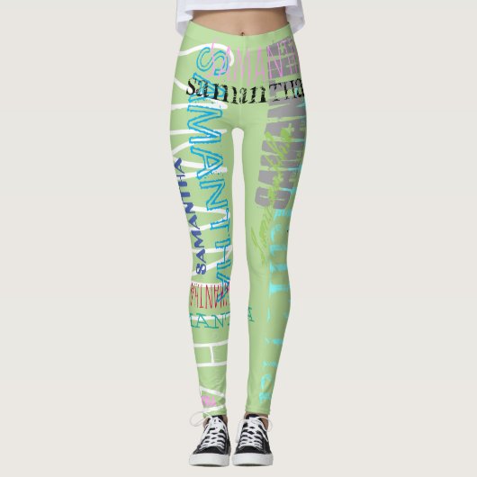 Aangepaste herhalingsnaam 8 letters Leggings (Voorkant)