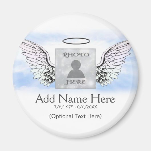 Aangepaste herinnering | Angel Wings en Clouds Magneet (Voorkant)