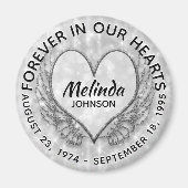 Aangepaste herinnering | Angel Wings en Heart Magneet (Voorkant)