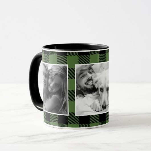 Aangepaste herinneringen Foto Buffalo Pset Pattern Mok (Voorkant links)