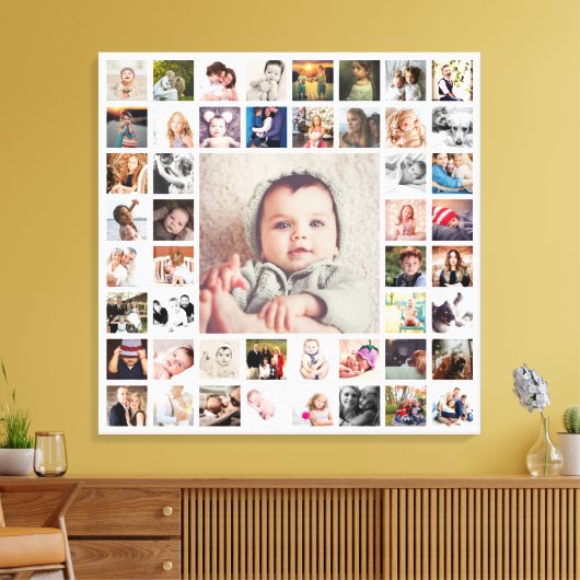 Aangepaste herinneringen voor de familie Foto Coll Canvas Afdruk (Insitu (Woonkamer))