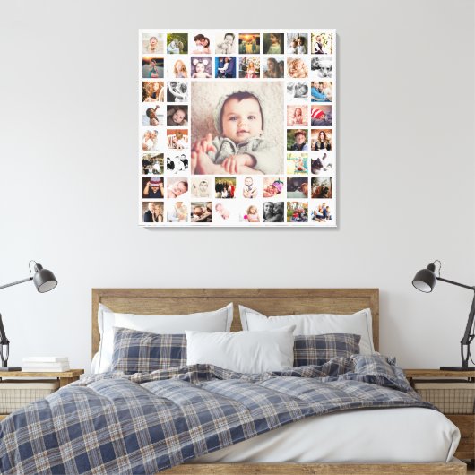 Aangepaste herinneringen voor de familie Foto Coll Canvas Afdruk (Insitu (Slaapkamer))