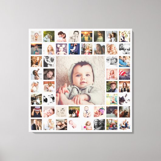 Aangepaste herinneringen voor de familie Foto Coll Canvas Afdruk (Voorkant)