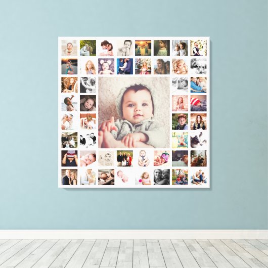 Aangepaste herinneringen voor de familie Foto Coll Canvas Afdruk (Insitu (Houten vloer))