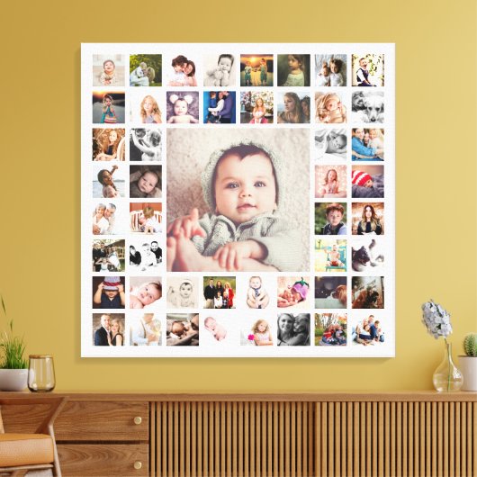 Aangepaste herinneringen voor de familie Foto Coll Canvas Afdruk (Insitu (Woonkamer))