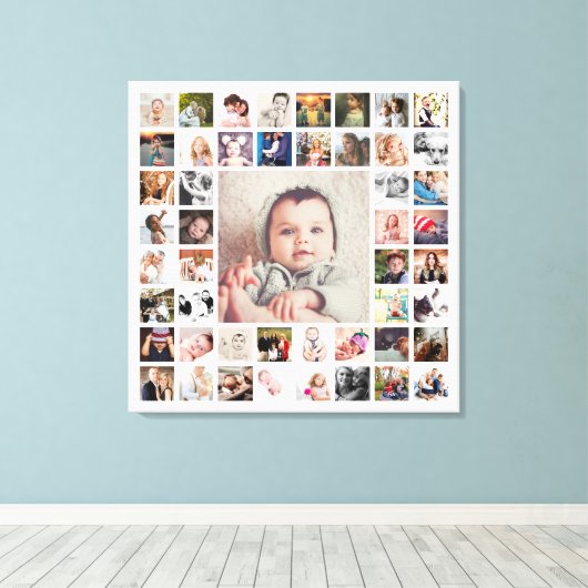 Aangepaste herinneringen voor de familie Foto Coll Canvas Afdruk (Insitu (Houten vloer))