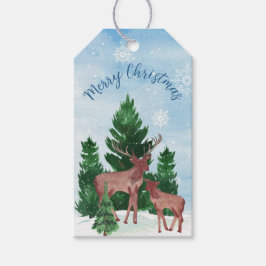 Aangepaste herten kerst cadeaulabel