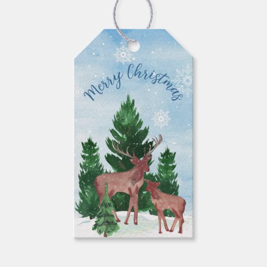 Aangepaste herten kerst cadeaulabel (Voorkant)