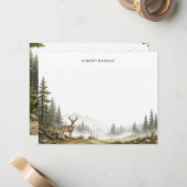 Aangepaste hertenbriefkaart notitiekaartje (Voorkant / Achterkant in situ)