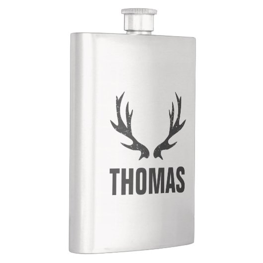 Aangepaste  hertengeweien roestvrijstalen kolf heupfles (Rechts)