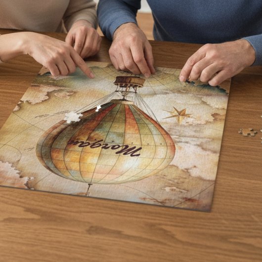 Aangepaste heteluchtballon | Antiek reis Legpuzzel