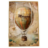 Aangepaste  heteluchtballon | Antiek reis Medium Cadeauzakje (Voorkant)
