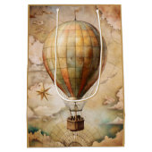 Aangepaste  heteluchtballon | Antiek reis Medium Cadeauzakje (Achterkant)