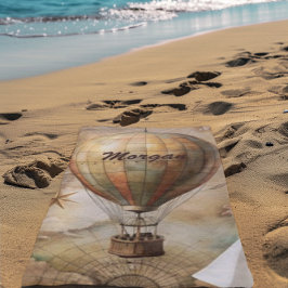Aangepaste  heteluchtballon | Antiek reis Strandlaken