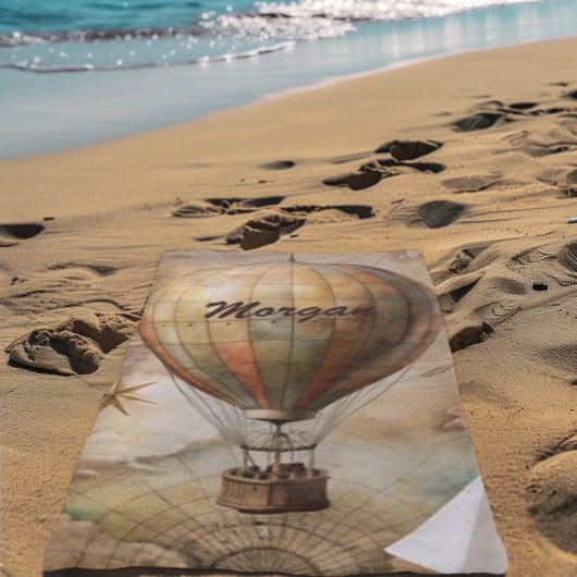 Aangepaste  heteluchtballon | Antiek reis Strandlaken