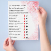 Aangepaste Hij zei Zij zei Bruiloftsspel Game Flyer (Hand)