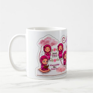 Aangepaste Hijab Mopshoge Kawaii Meisjes Koffiemok