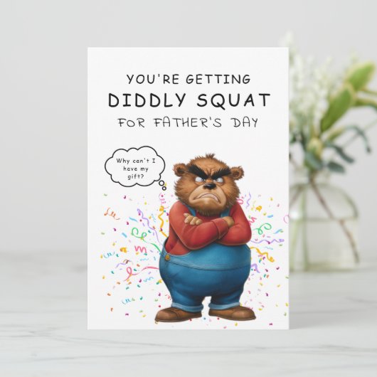 aangepaste hilarische Grumpy Beer Vaderdag Kaart (Staand voorkant)