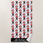 Aangepaste Hip Hop Dance Class Teacher Dancer Strandlaken (Voorkant)