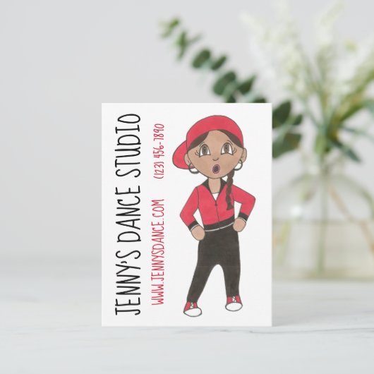 Aangepaste Hip Hop Dance Studio School Klasse Over Briefkaart (Staand voorkant)
