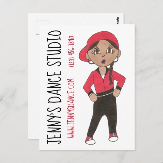 Aangepaste Hip Hop Dance Studio School Klasse Over Briefkaart (Voorkant / Achterkant)