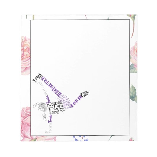 Aangepaste Hip Hop Torie | Waterverf Roos grens Notitieblok (Voorkant)