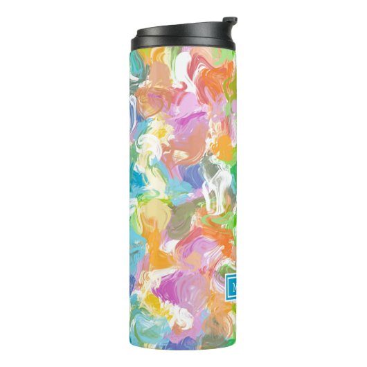 Aangepaste Hip Kleurrijke Zomer Verf Splatter Art Thermosbeker (Gedraaid links)