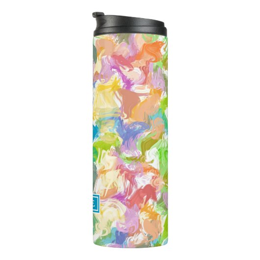 Aangepaste Hip Kleurrijke Zomer Verf Splatter Art Thermosbeker (Geroteerd rechts)