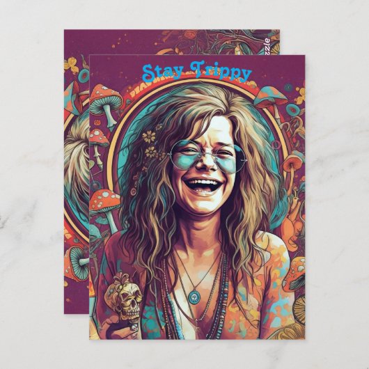 Aangepaste Hippie Boho Stay Trippy Vibes Personali Briefkaart (Voorkant / Achterkant)