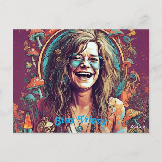 Aangepaste Hippie Boho Stay Trippy Vibes Personali Briefkaart (Achterkant)